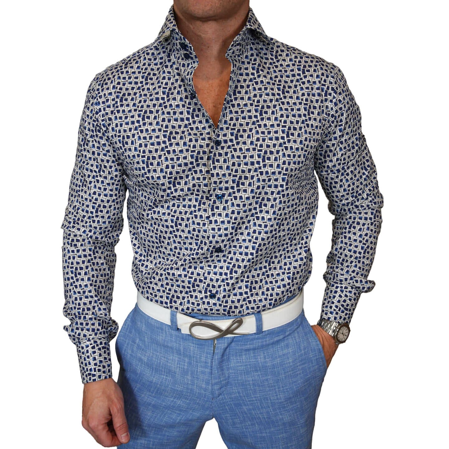 Blu Quadri Dress Shirt