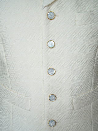 Vanilla Crema Houndstooth Ciottoli Waistcoat