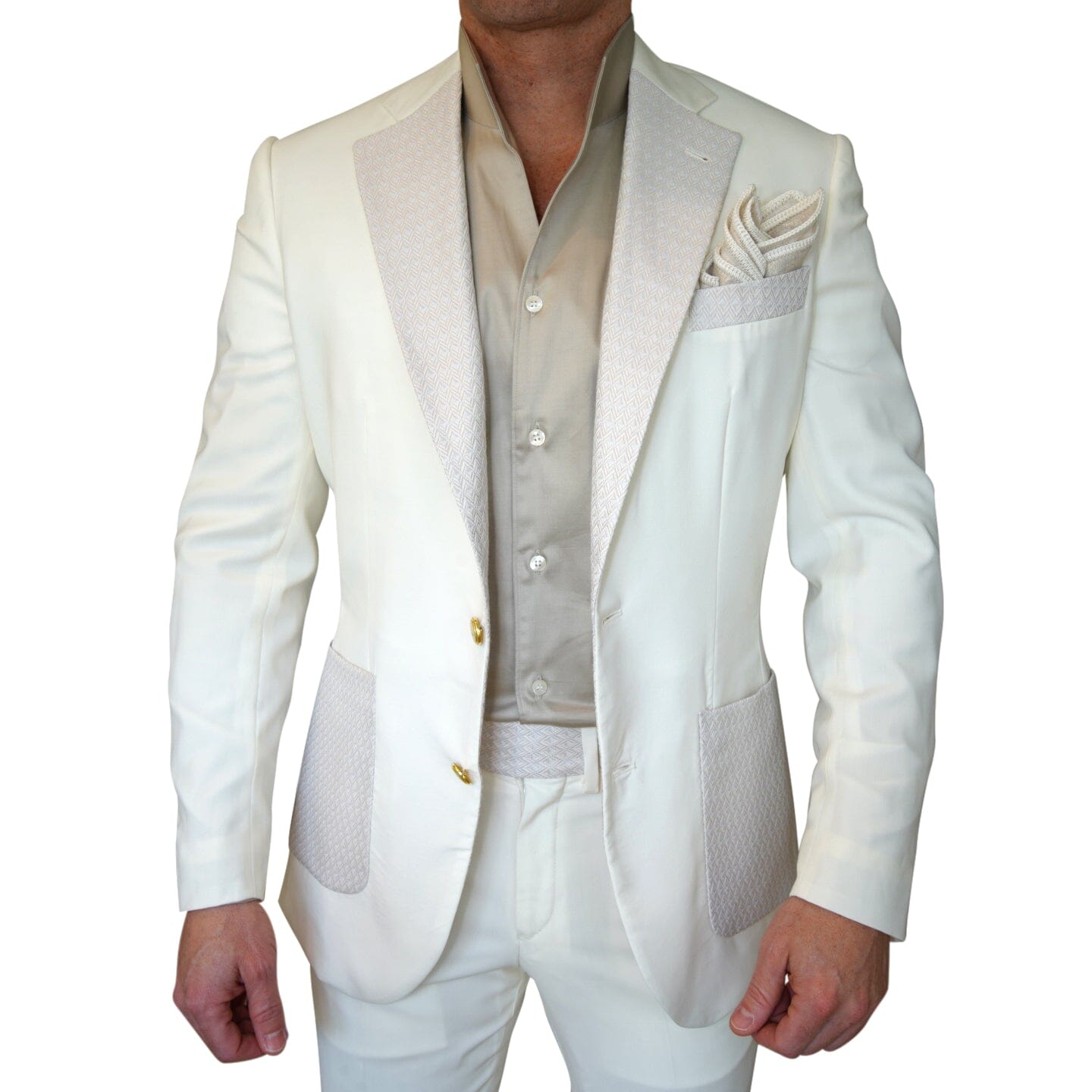 Ivory Latte Herringbone Hampton Jacket