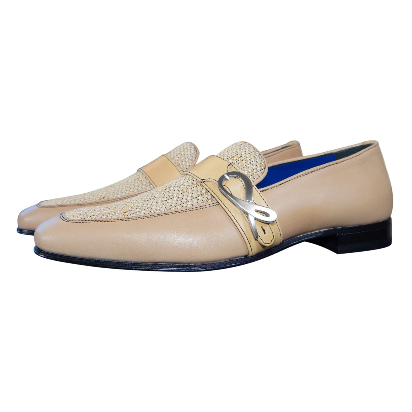 Tan Cestino Monk Silver Loafer
