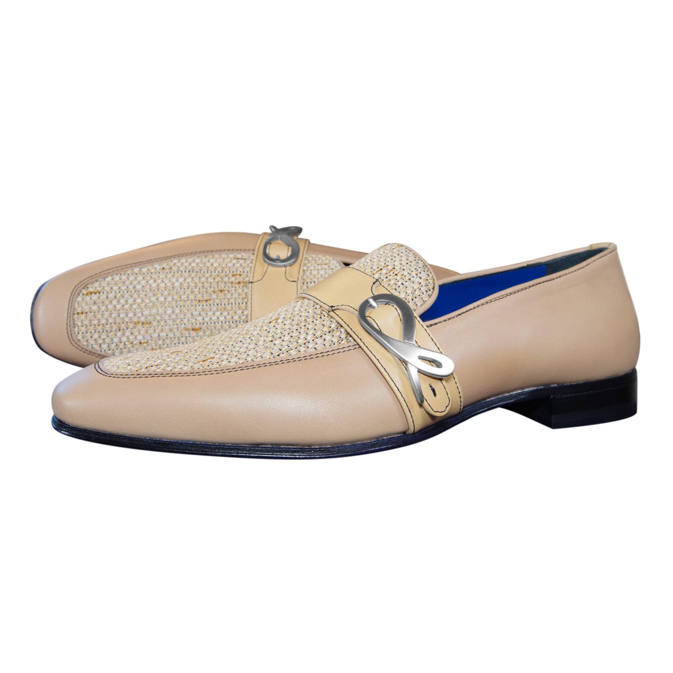 Tan Cestino Monk Silver Loafer