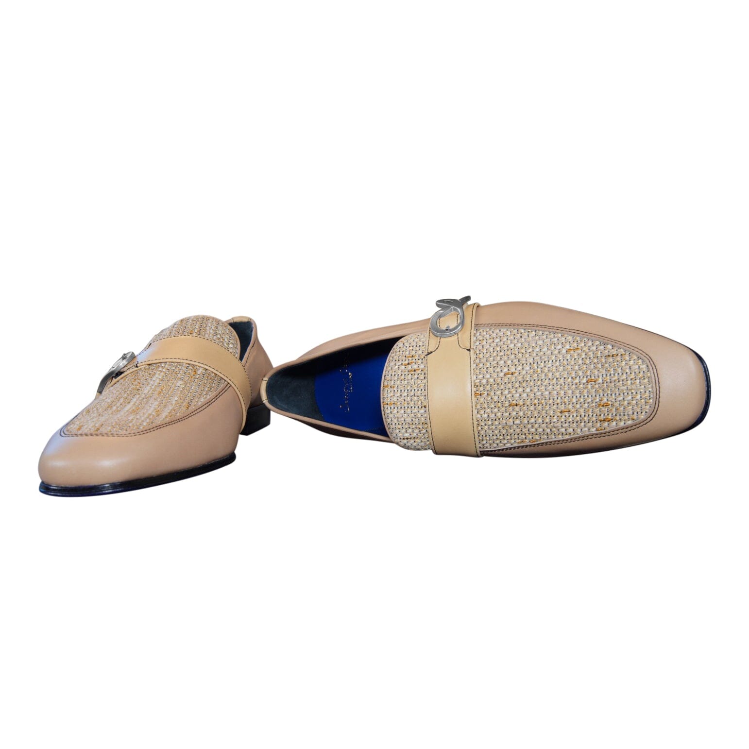 Tan Cestino Monk Silver Loafer