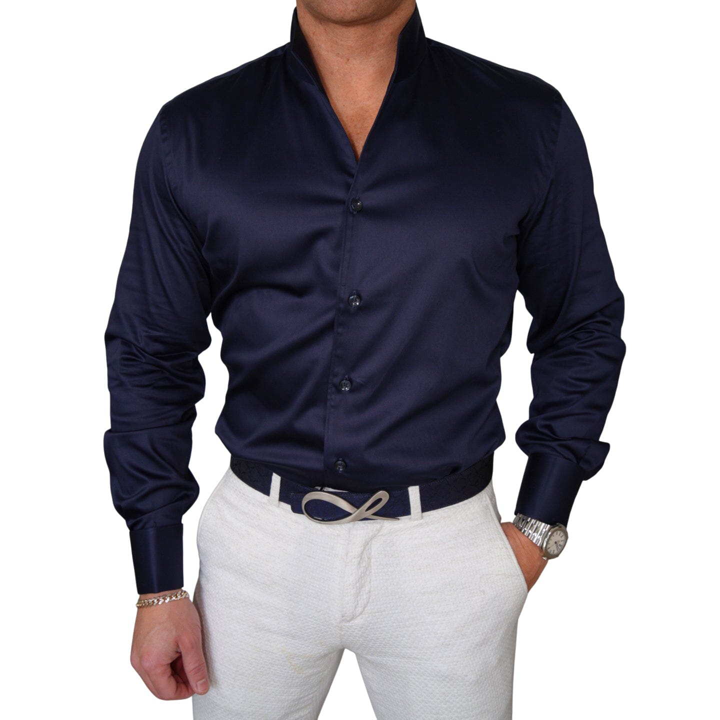 Indigo Solopezzo Dress Shirt 19.5 / 34/35 Indigo Solopezzo Dress Shirt 19.5 / 34/35