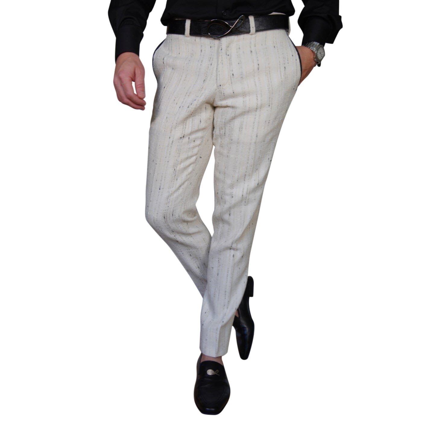 Vanilla Stracciatella Tweed Trousers