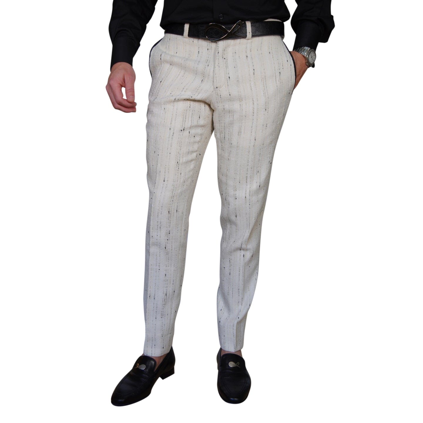 Vanilla Stracciatella Tweed Trousers