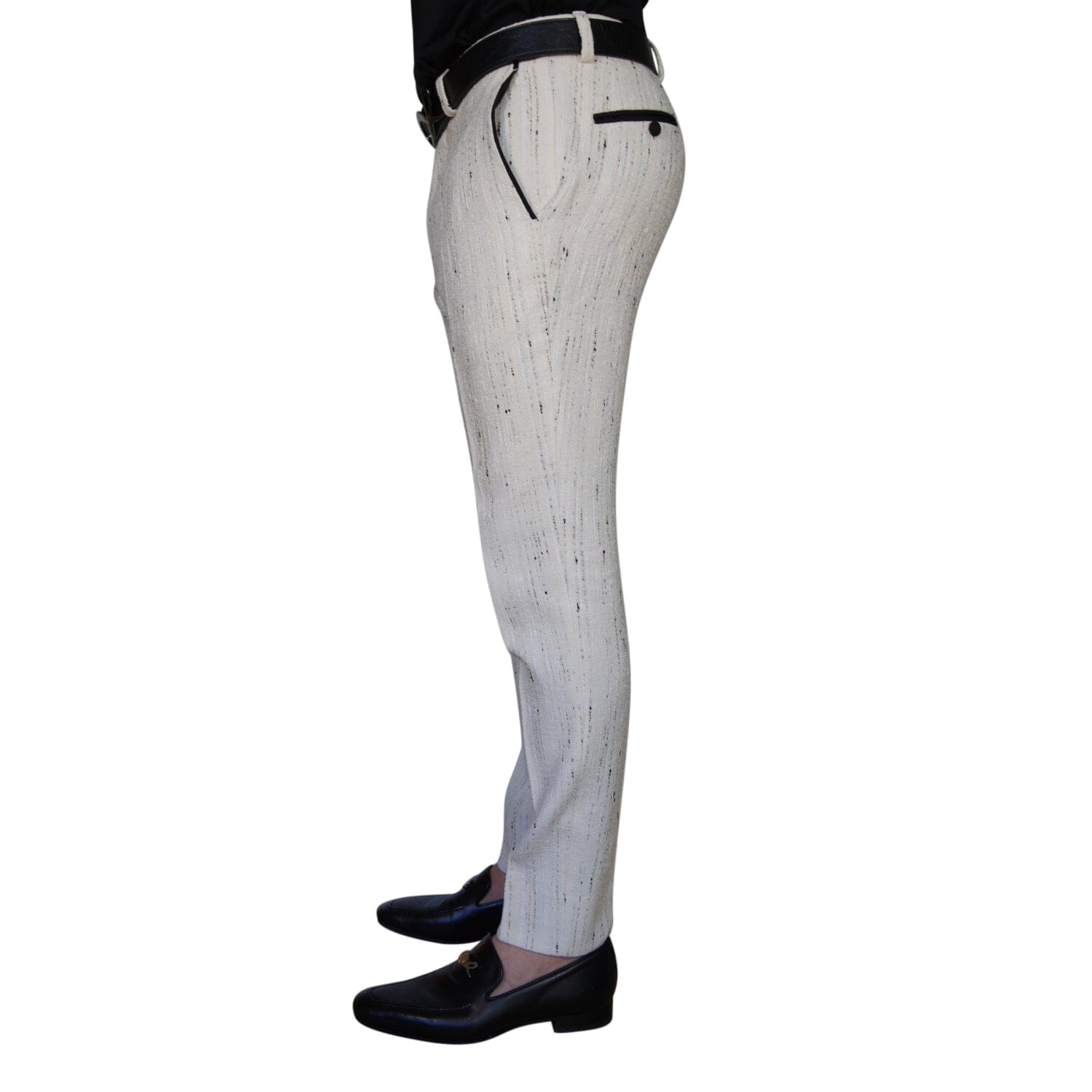 Vanilla Stracciatella Tweed Trousers