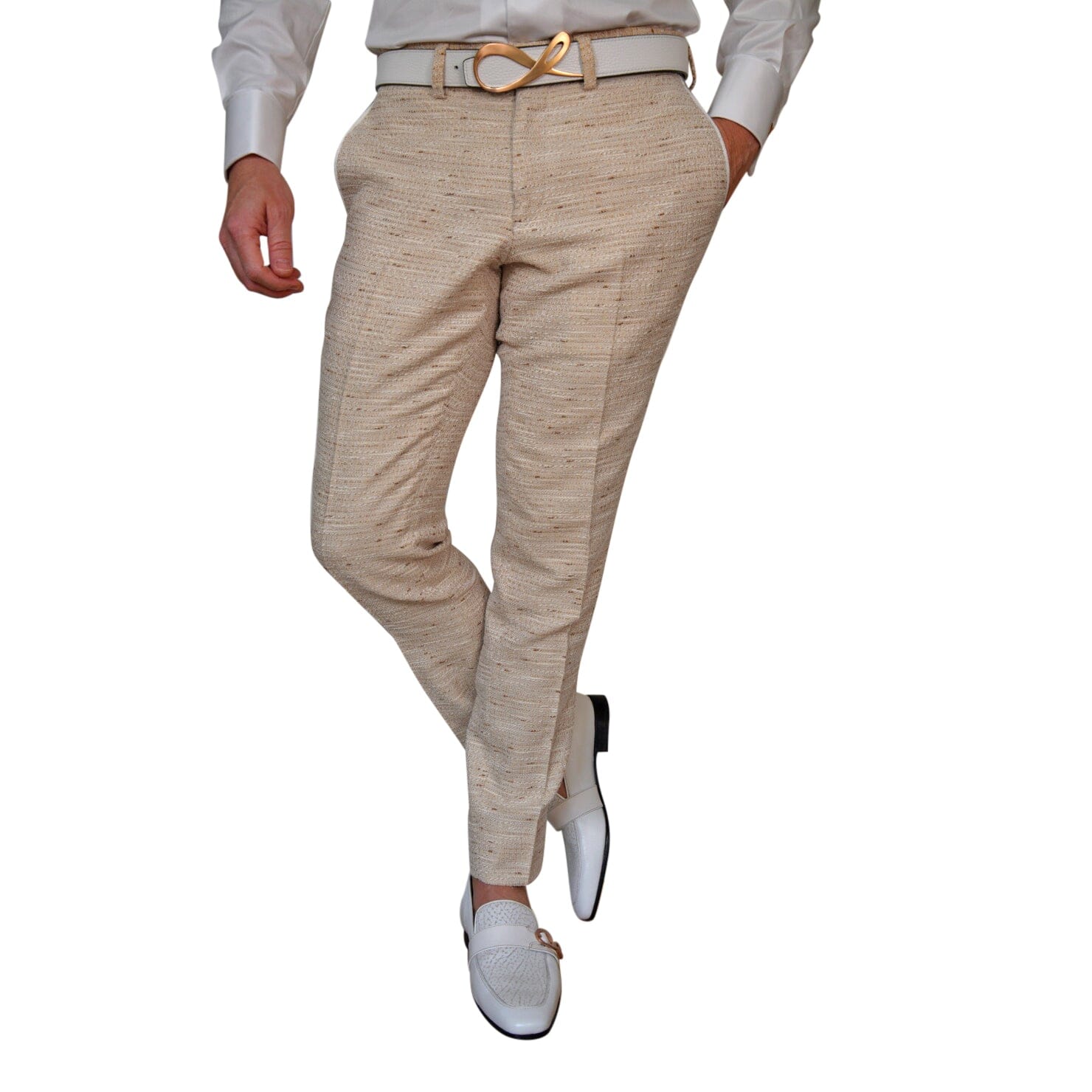 Golden Fieno Tweed Trousers