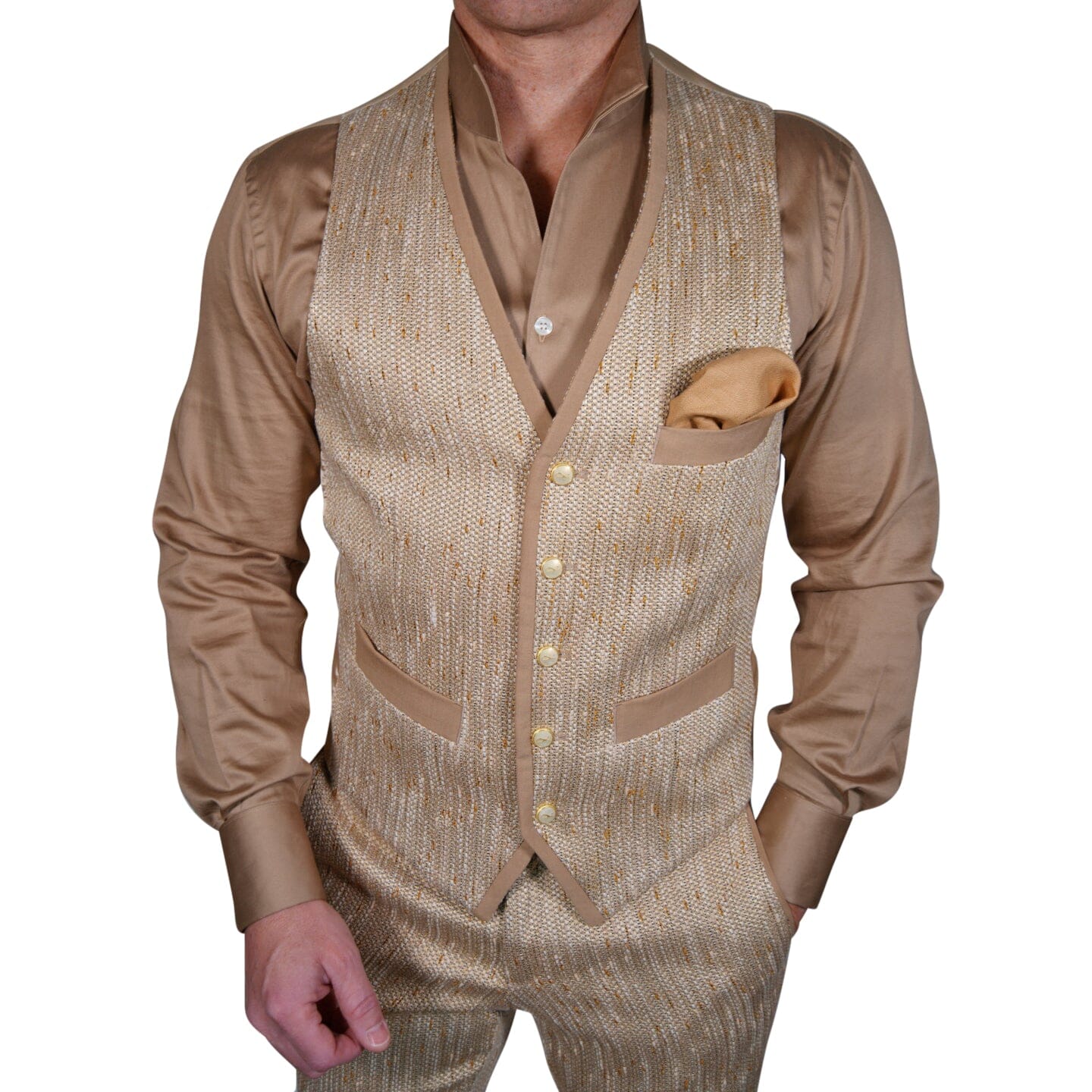 Tan Cestino Ciottoli Waistcoat