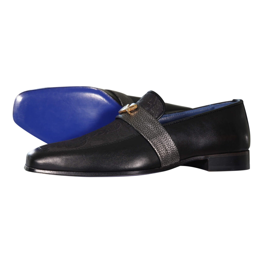 Black Oro Versailles With Yellow Gold Hardware Loafer 46 Black Oro Versailles With Yellow Gold Hardware Loafer 46
