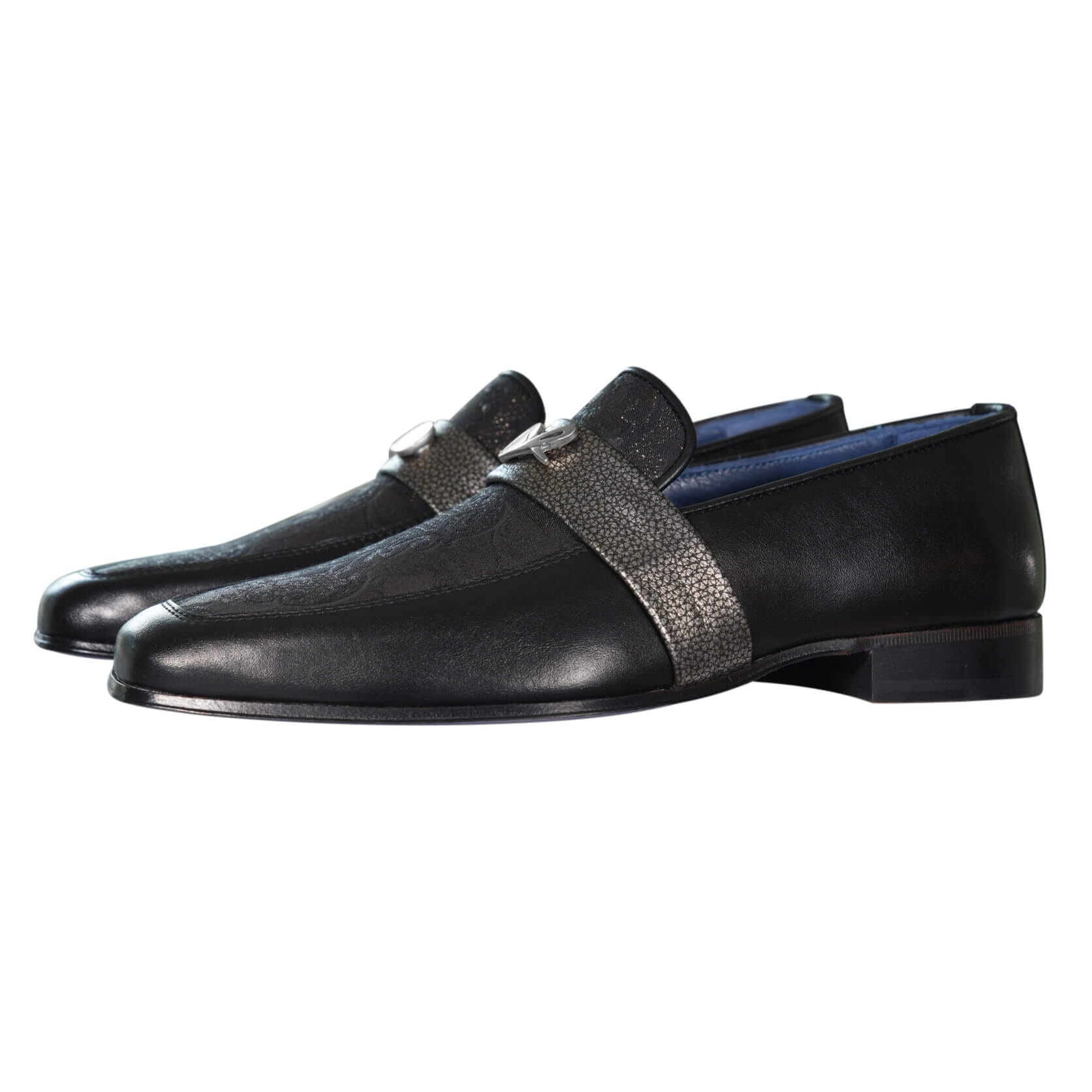 Black Oro Versailles With Silver Hardware Loafer