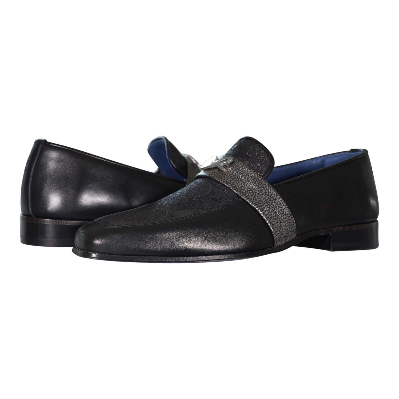 Black Oro Versailles With Silver Hardware Loafer