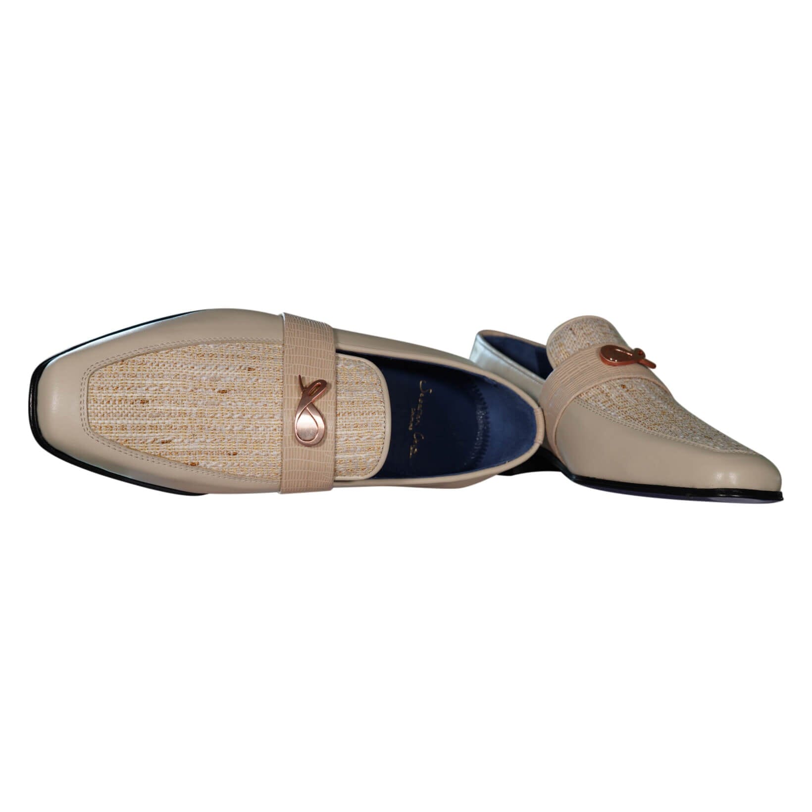 Golden Fieno With Rose Gold Hardware Loafer