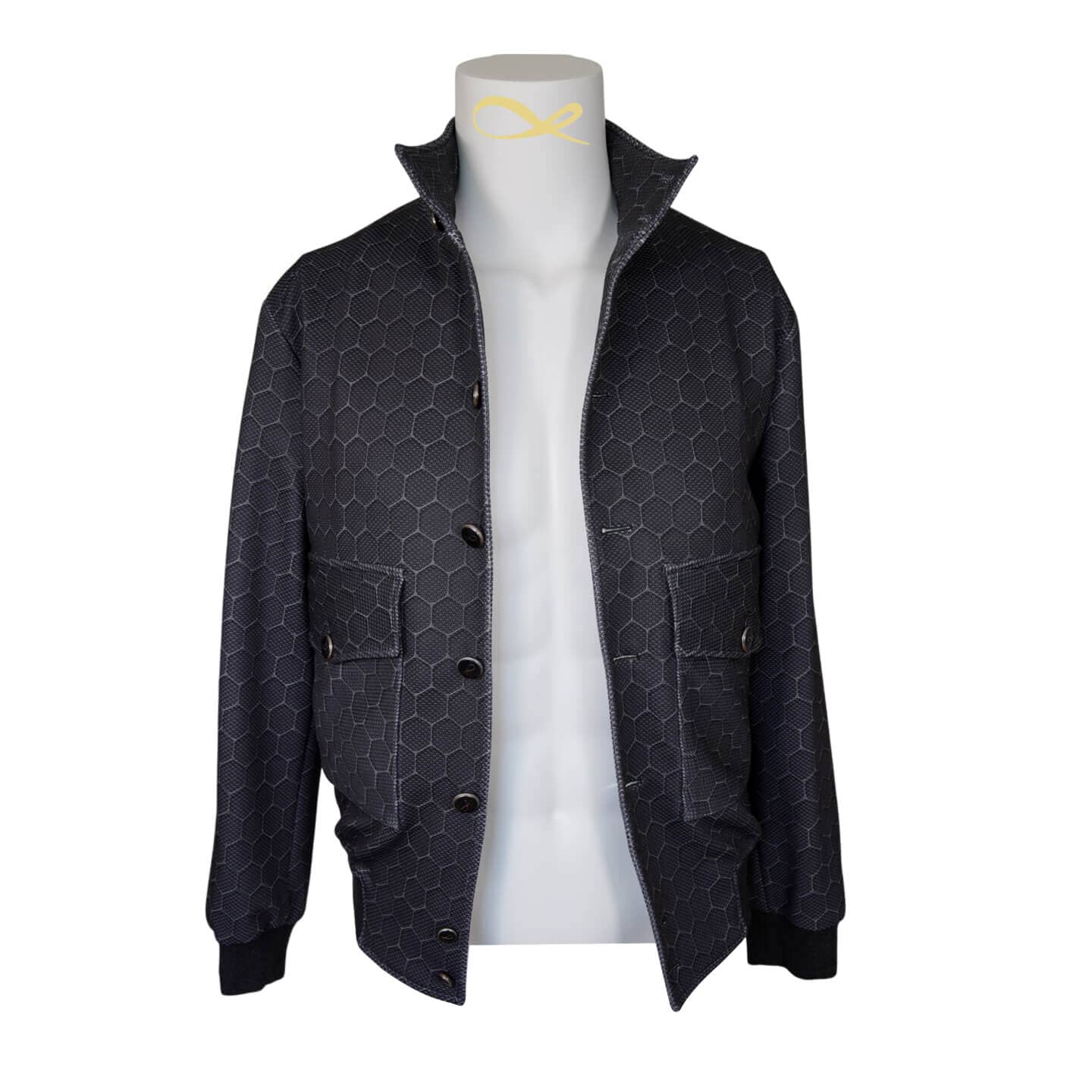 Charcoal Honeycomb Luxury Performance Bomber Jacket