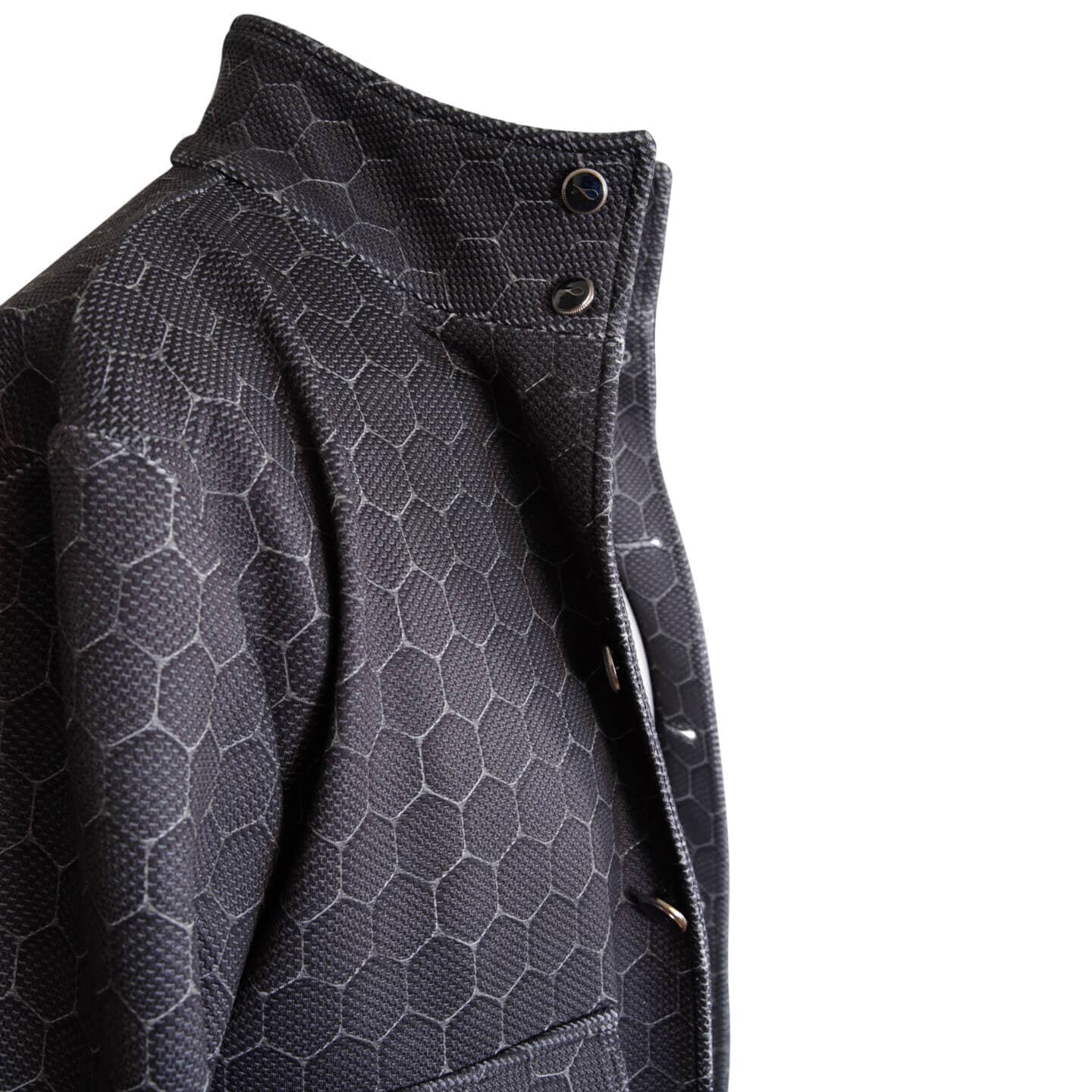 Charcoal Honeycomb Luxury Performance Bomber Jacket