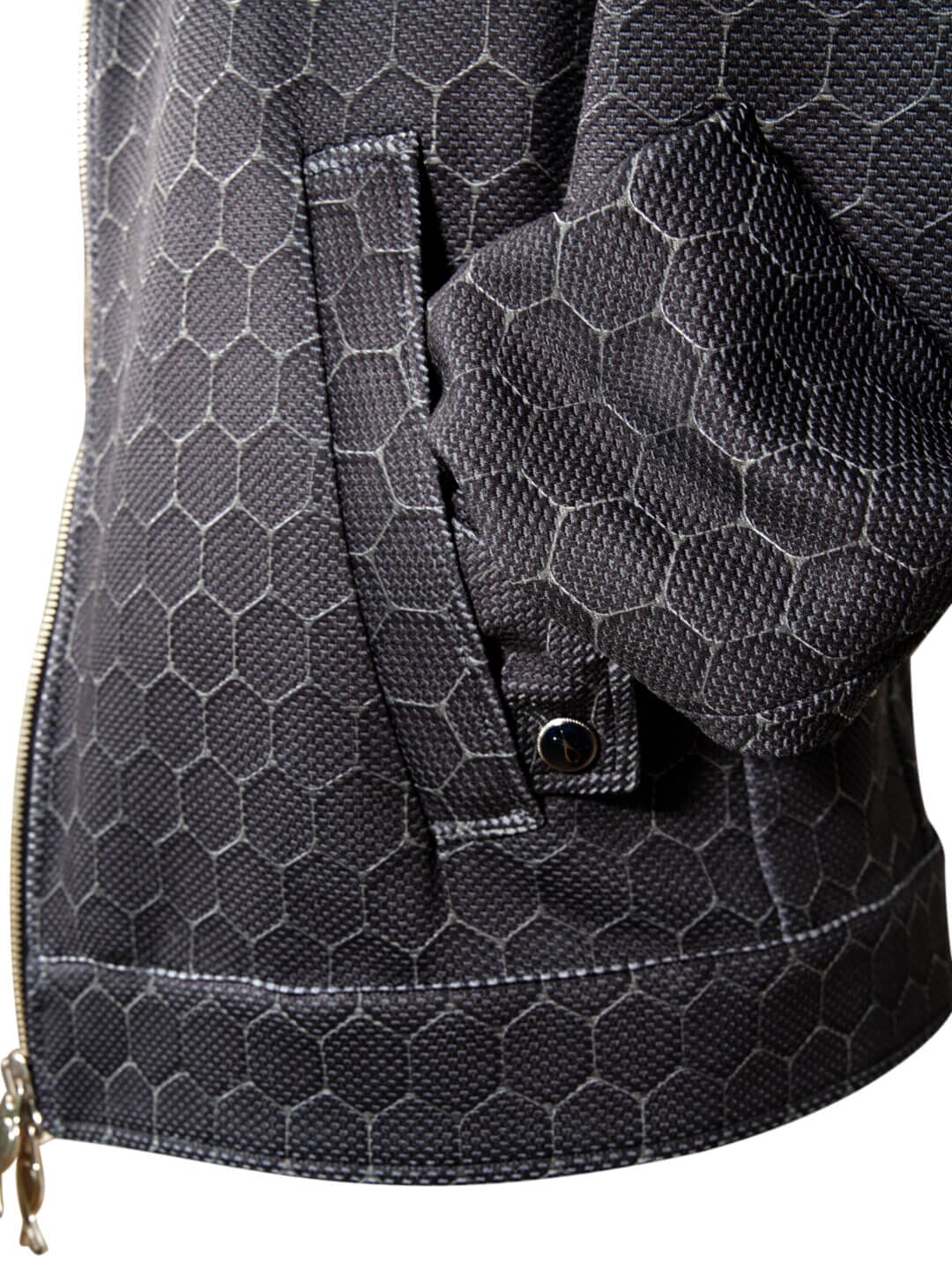 Charcoal Honeycomb Luxury Performance Two Way Bomber Jacket