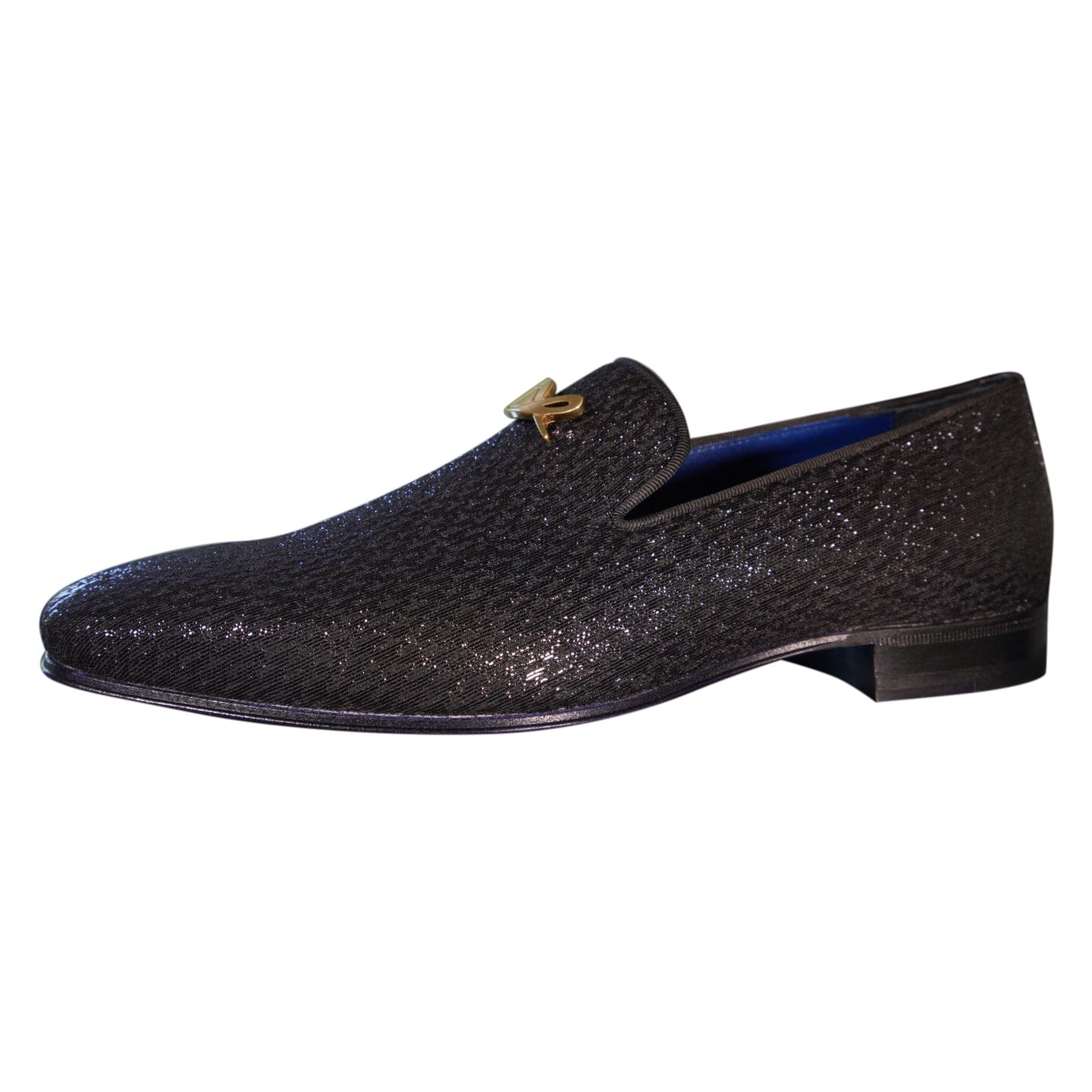 Black Diamante With Yellow Gold Hardware Loafer