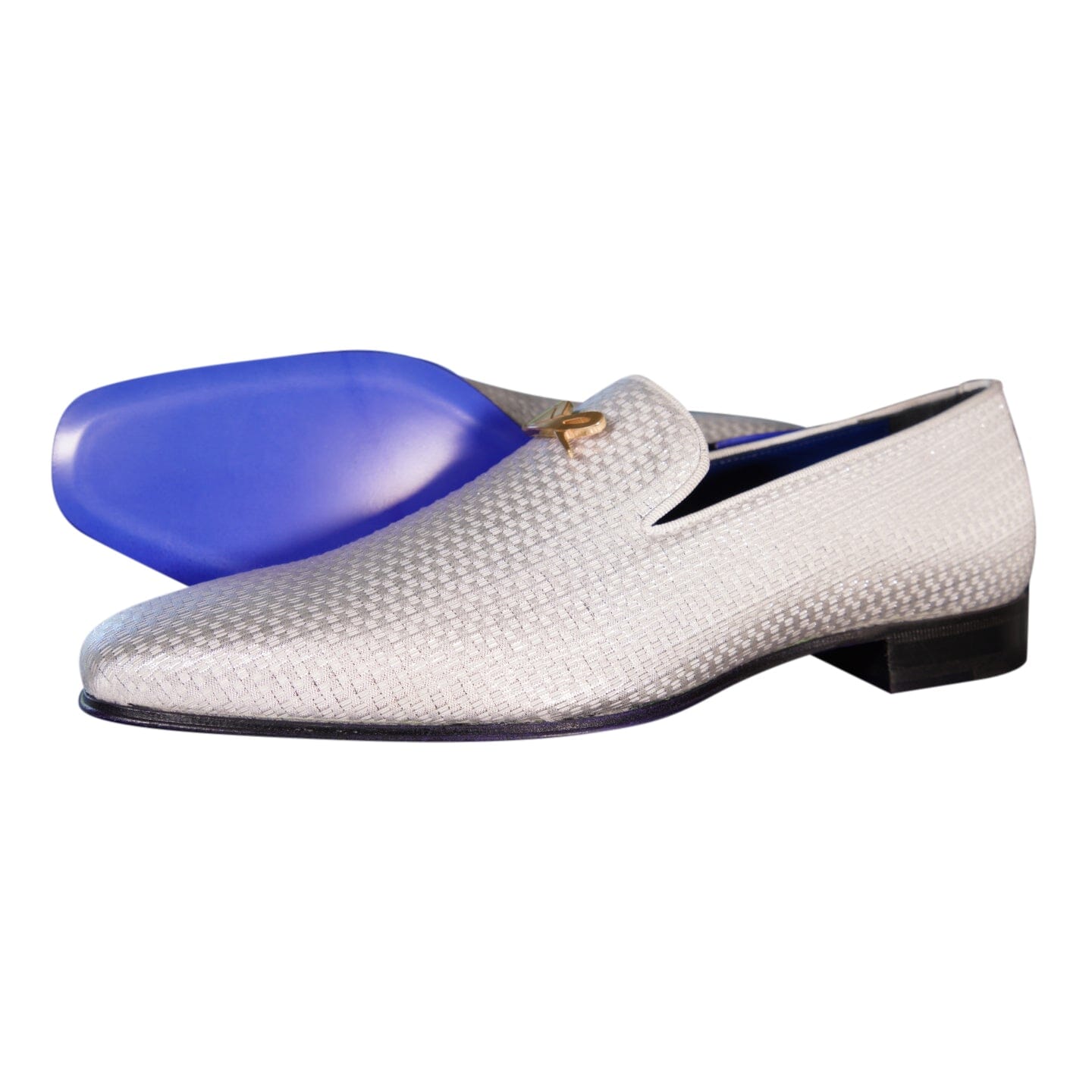 Silver Diamante With Yellow Gold Hardware Loafer