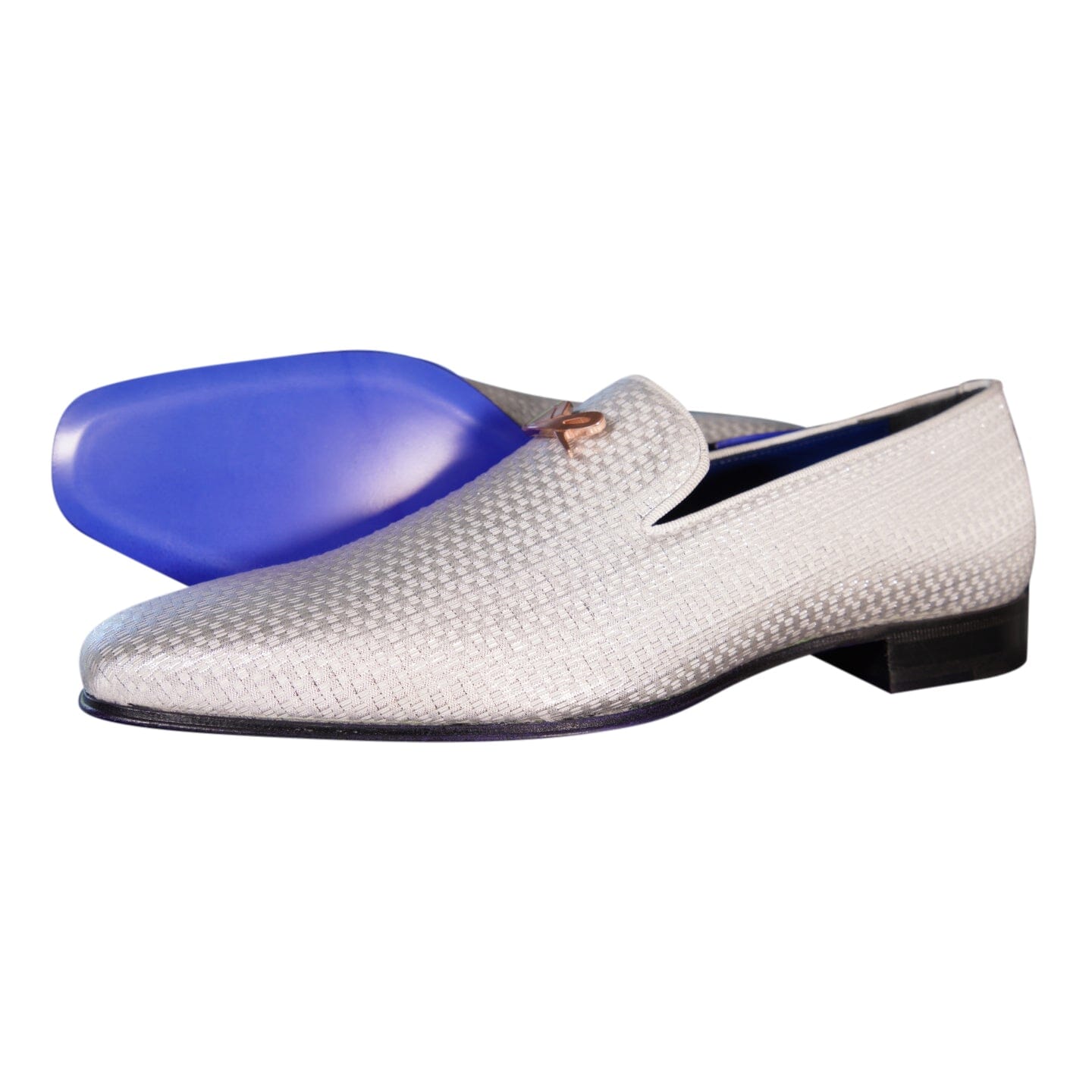 Silver Diamante With Rose Gold Hardware Loafer Silver Diamante With Rose Gold Hardware Loafer
