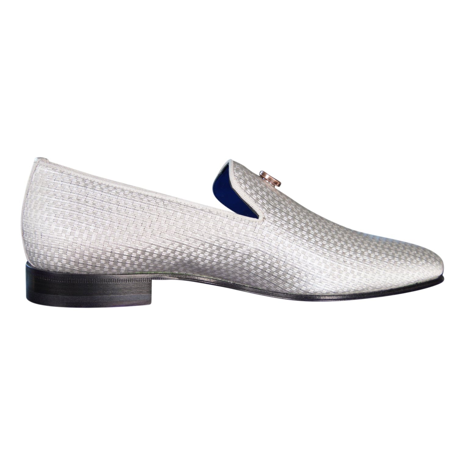 Silver Diamante With Rose Gold Hardware Loafer