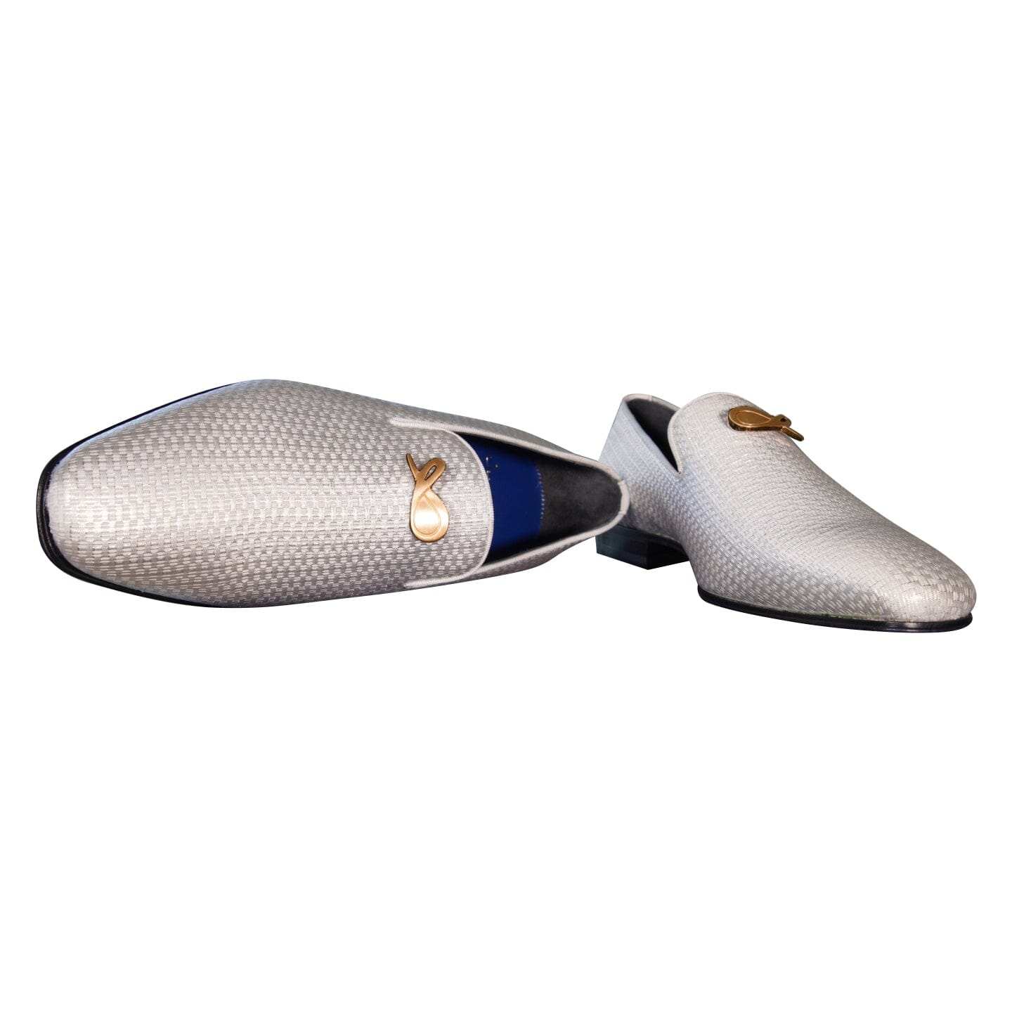 Silver Diamante With Yellow Gold Hardware Loafer