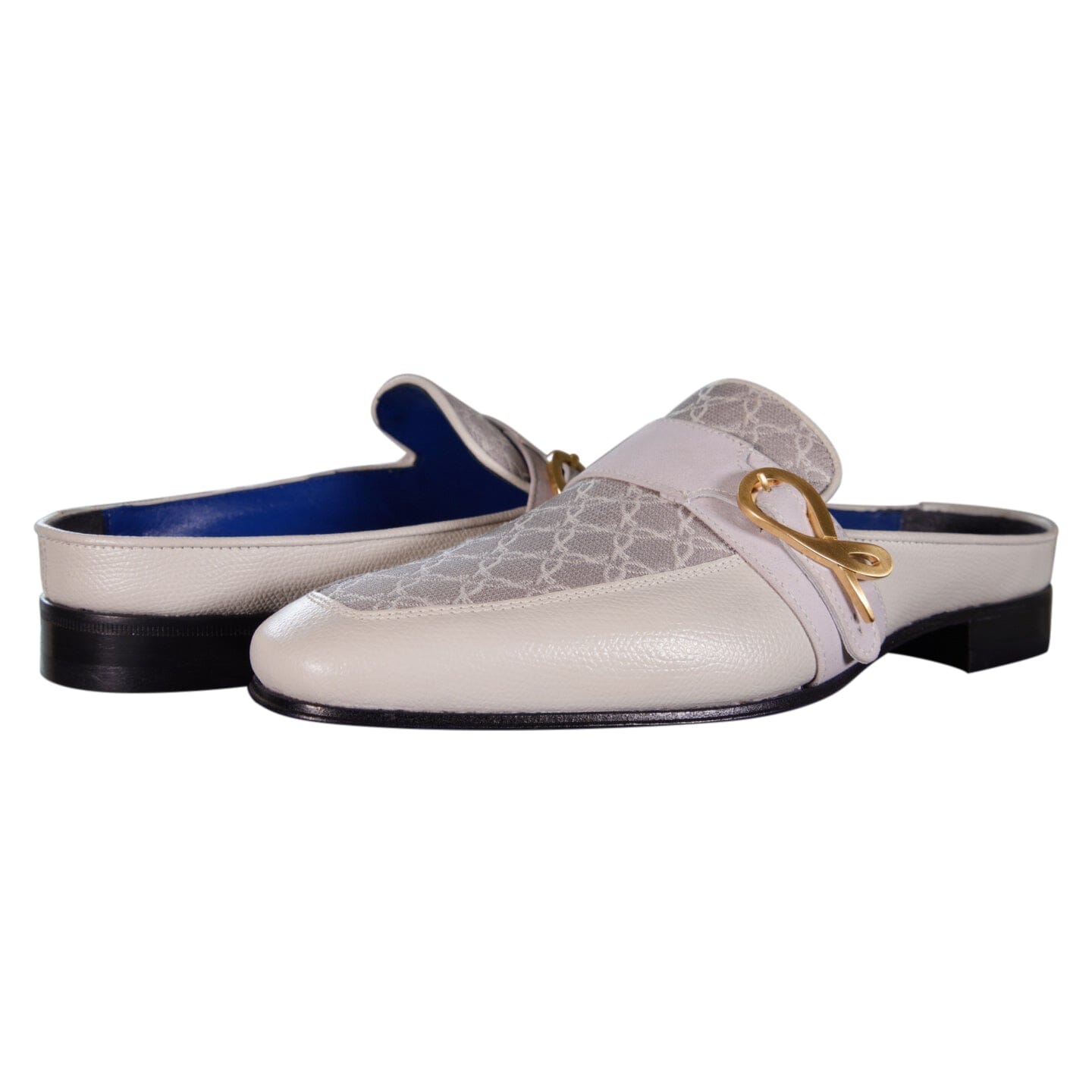 Tortora Logo With Yellow Gold Hardware Leather Slippers