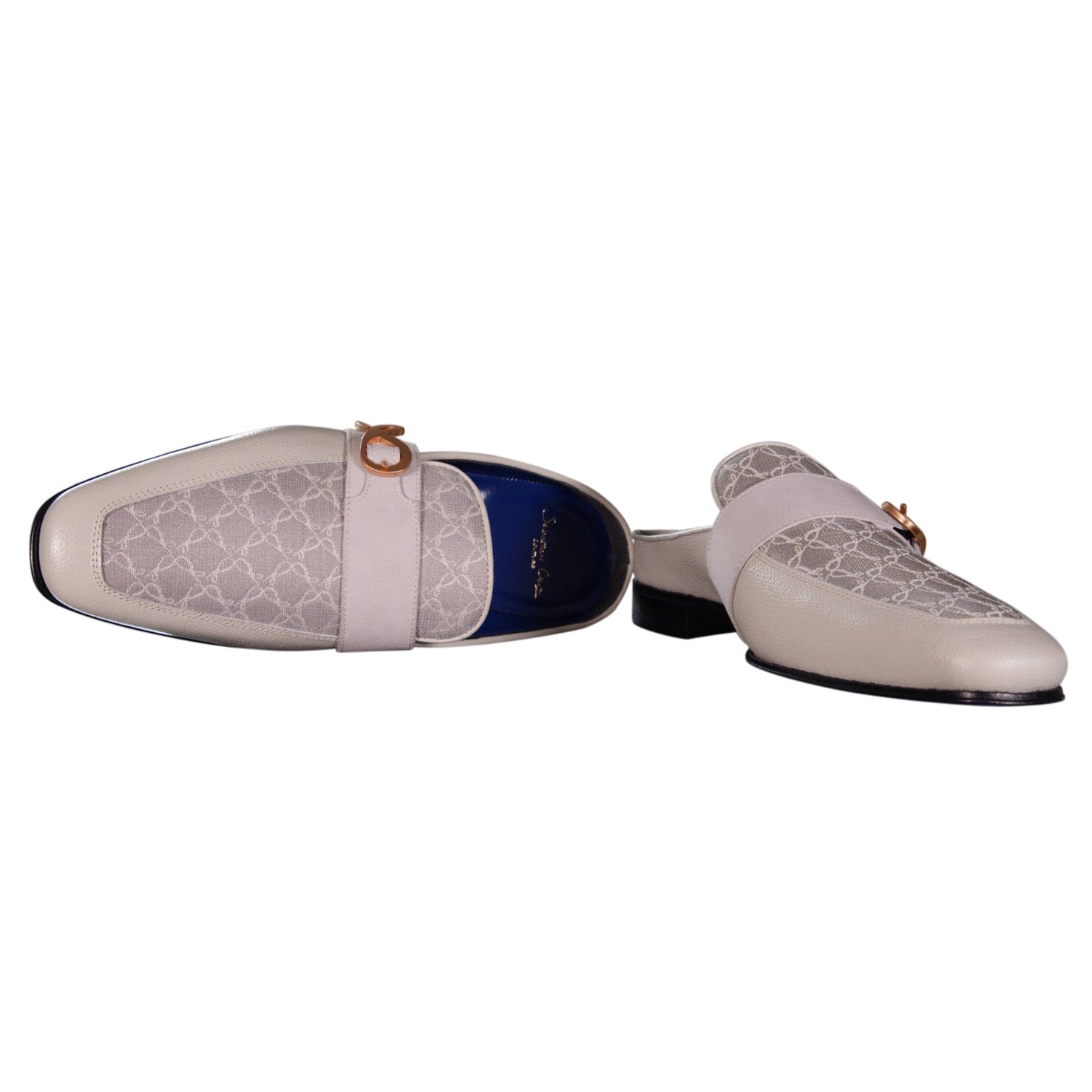 Tortora Logo With Rose Gold Hardware Leather Slippers
