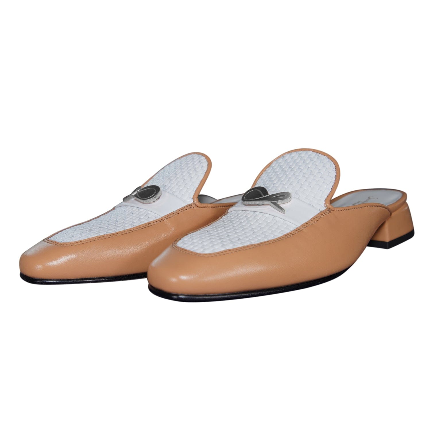 Tan Tessere Silver Slipper