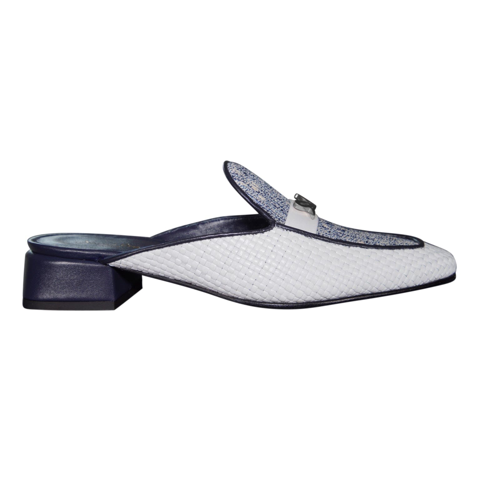 Cobalt Tweed Tessere Silver Slipper