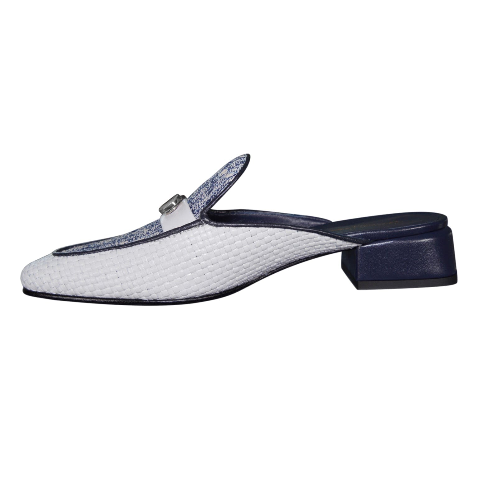 Cobalt Tweed Tessere Silver Slipper