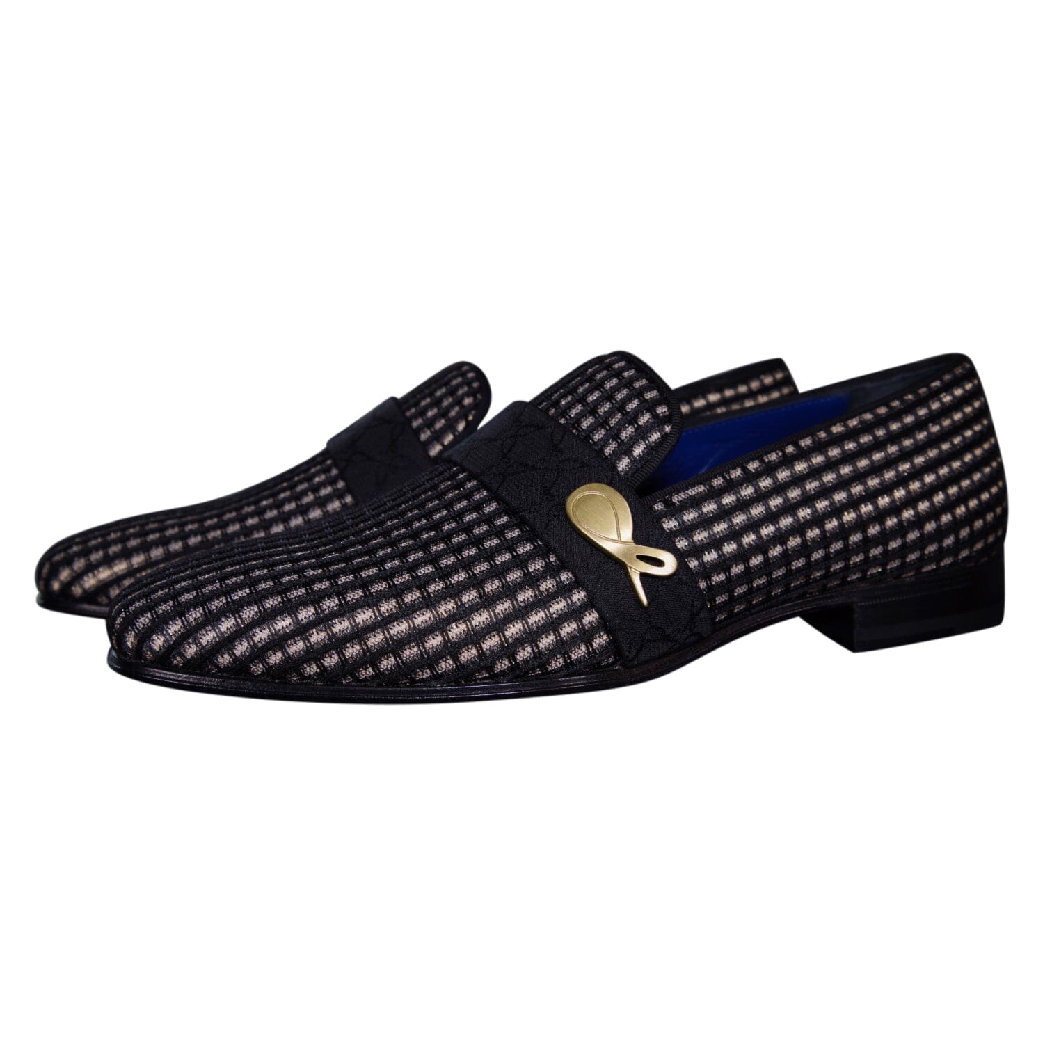 Black Oro Waffle Gold Loafer