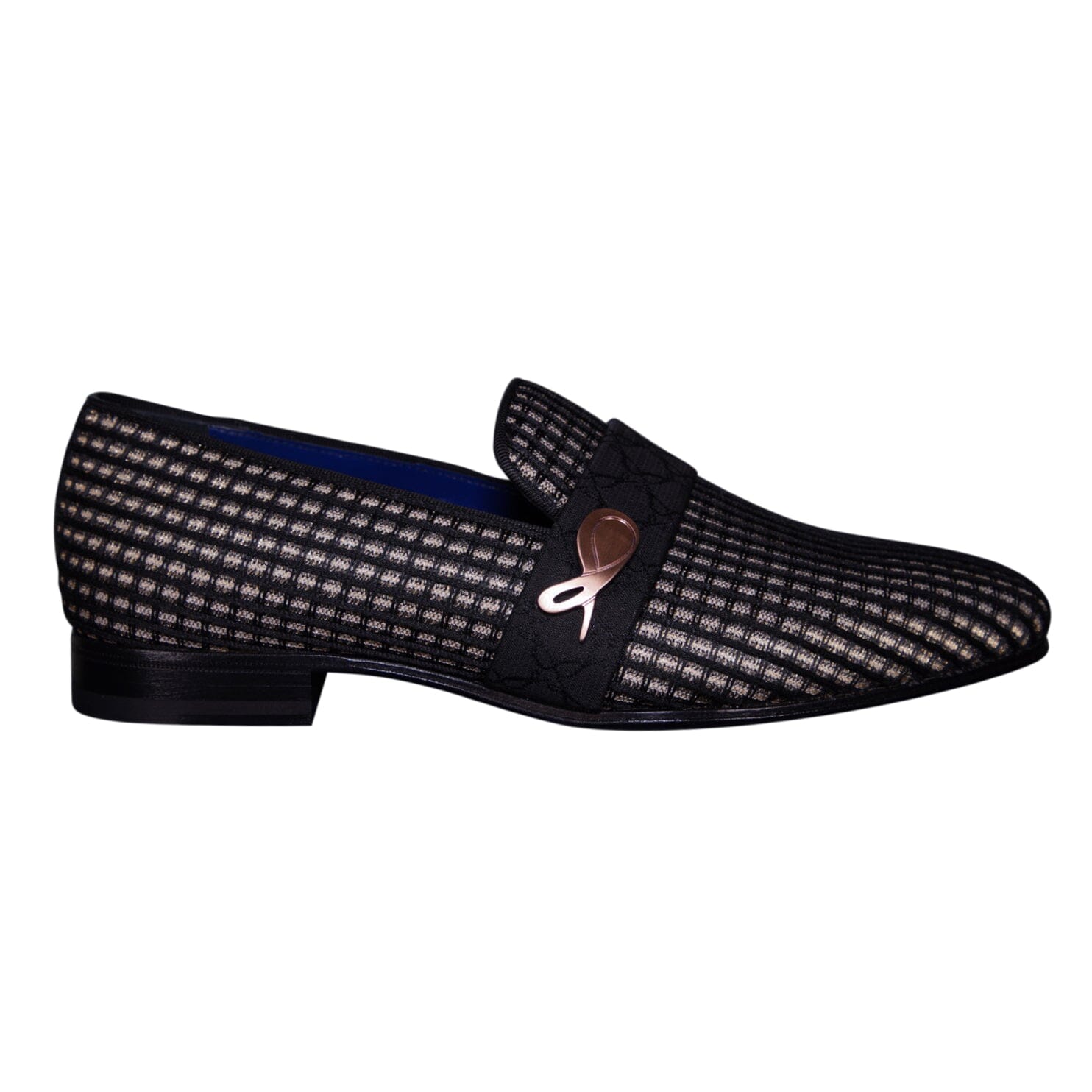 Black Oro Waffle Rose Gold Loafer