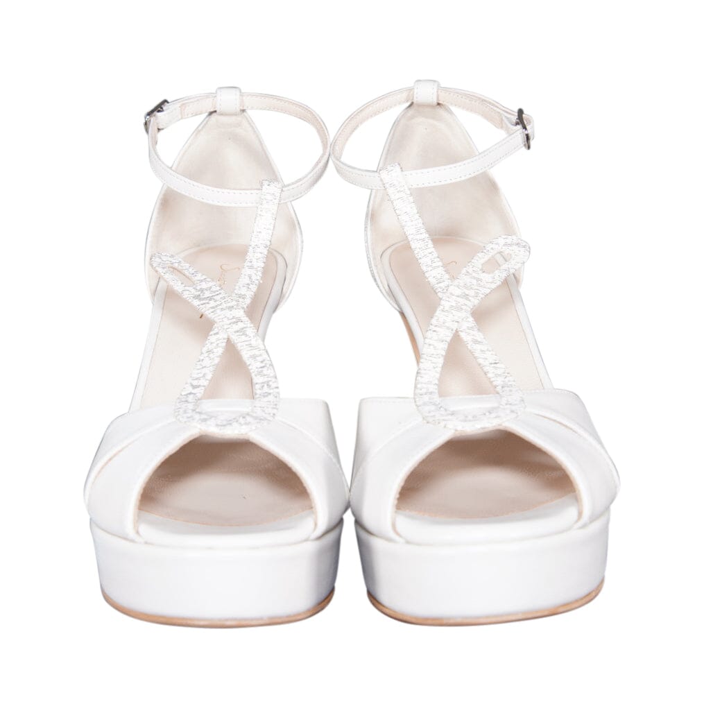 Gardenia Diamante Platform Strap Heel