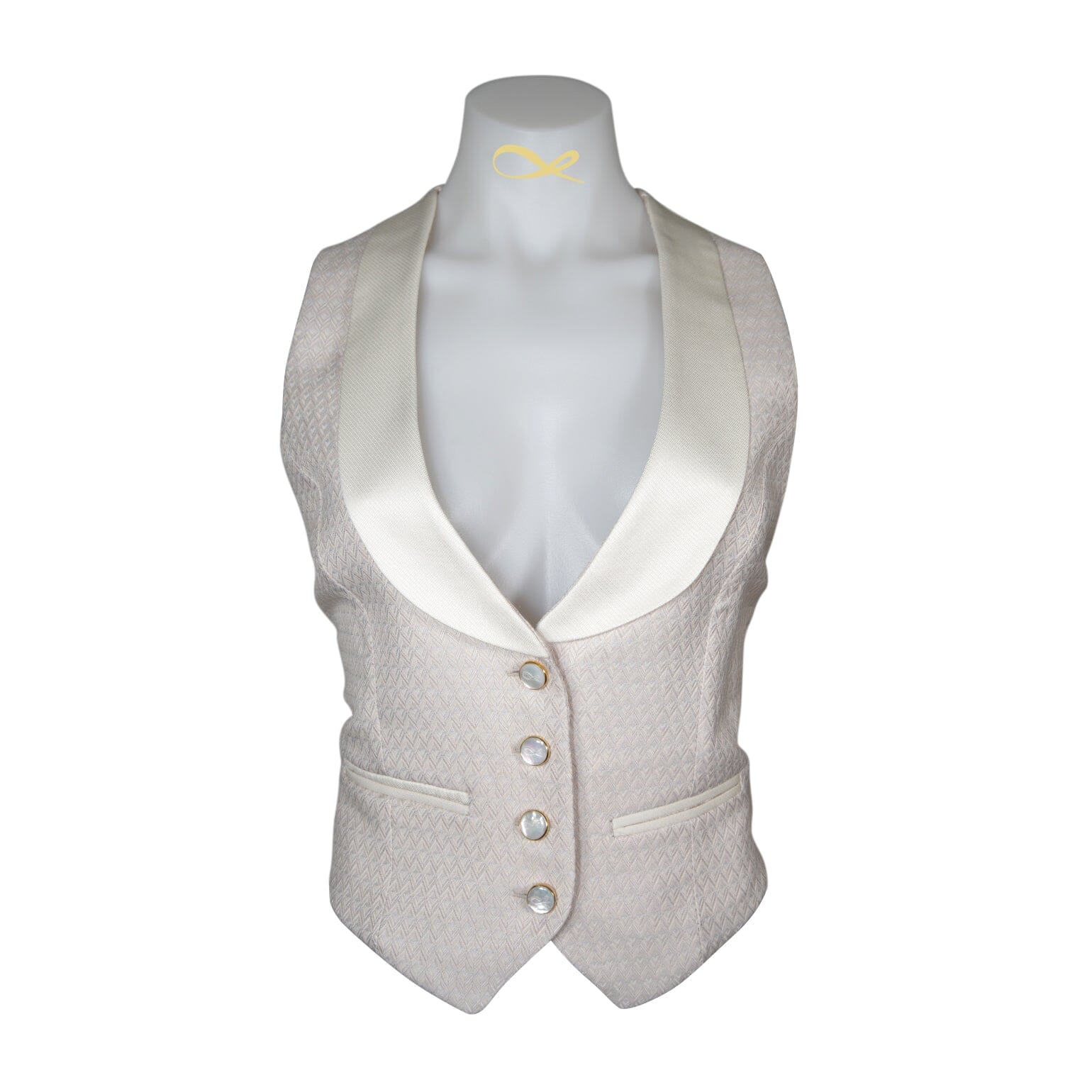 Latte Herringbone Retro Ciottoli Waistcoat