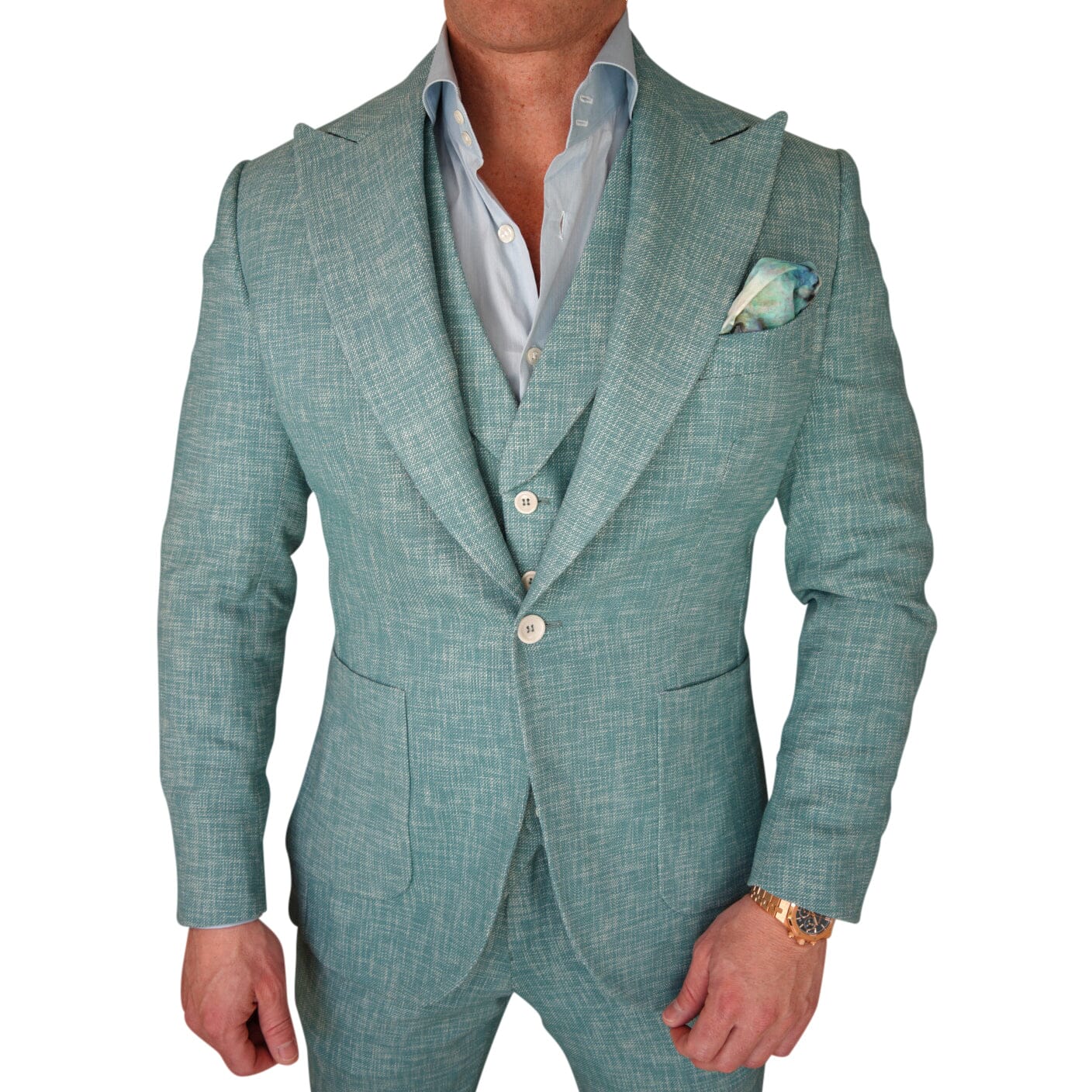 Aqua Lino Tweed Jacket