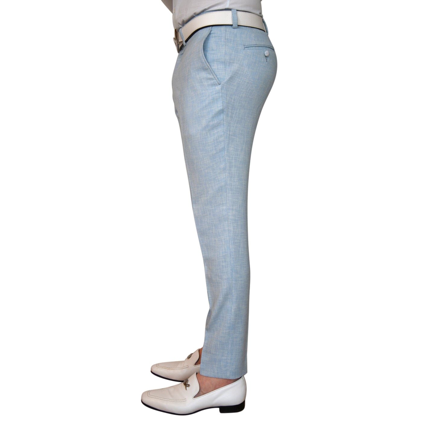 Baby Blu Lino Tweed Trousers