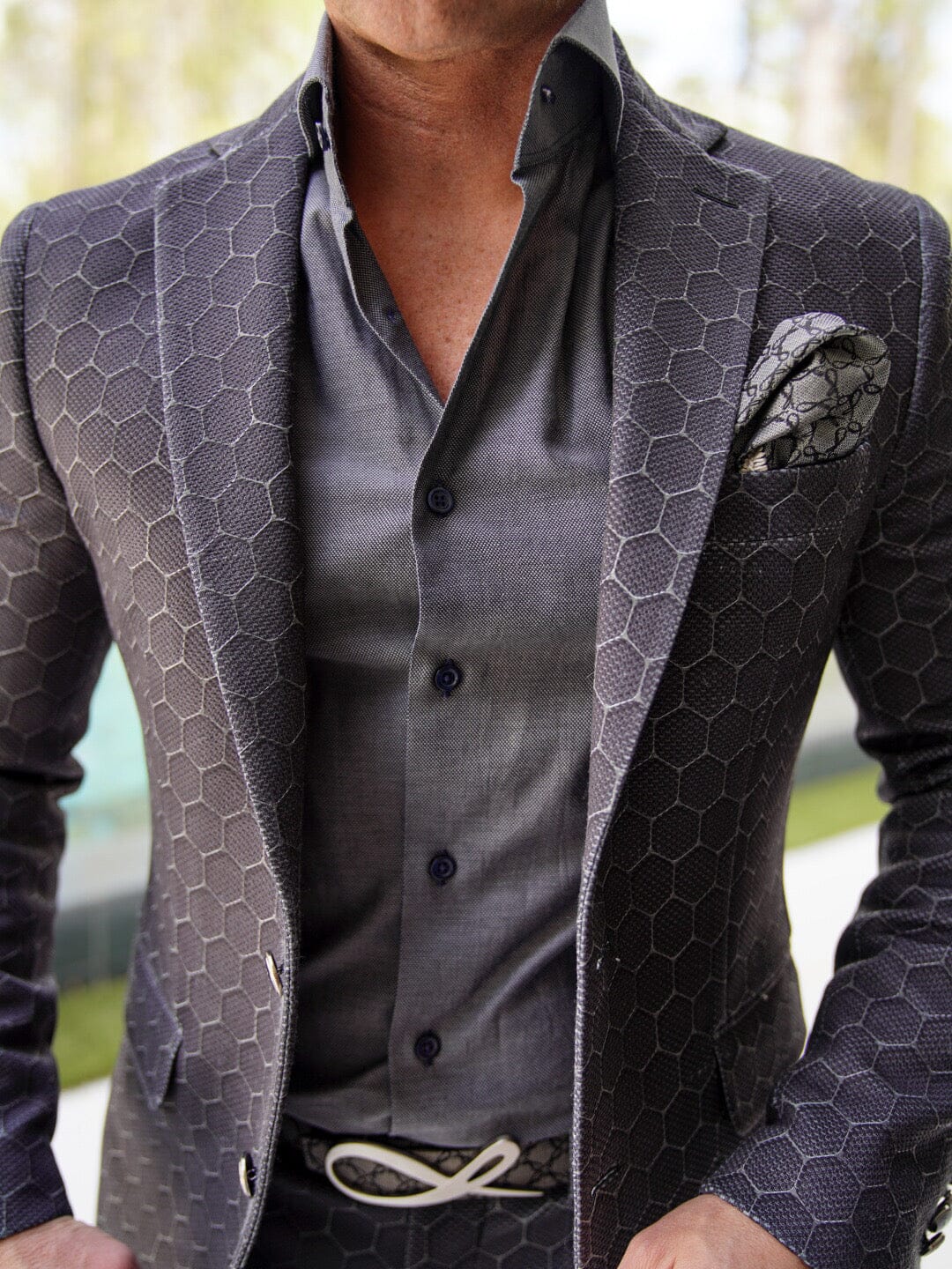 Charcoal Honeycomb Luxury Performance Sport Jacket