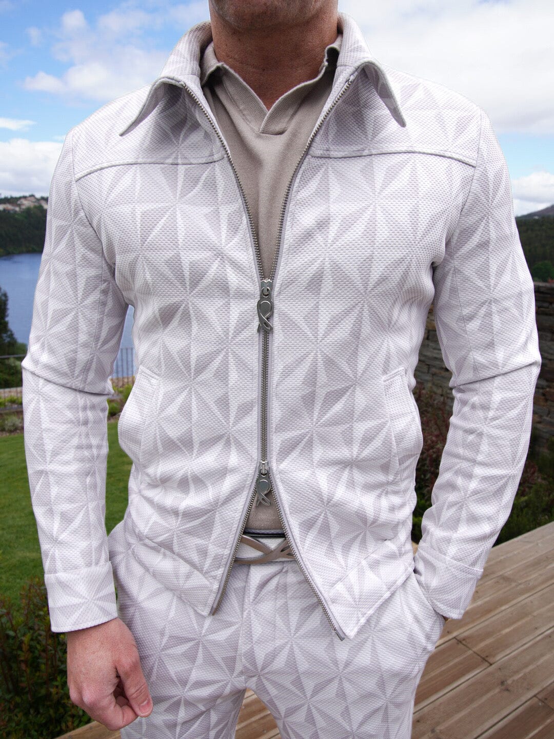 Glacier Origami Luxury Performance Two Way Bomber Jacket