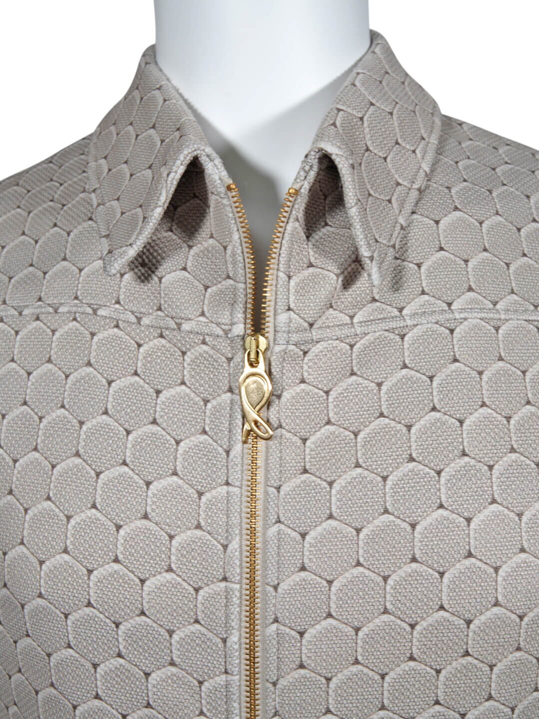Taupe Honeycomb Luxury Two Way Performance Bomber Jacket