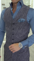 Denim Paglia Ciottoli Waistcoat
