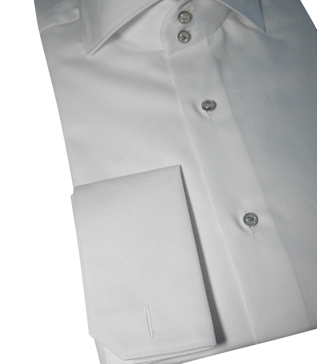 White Classico Signature Tuxedo Shirt