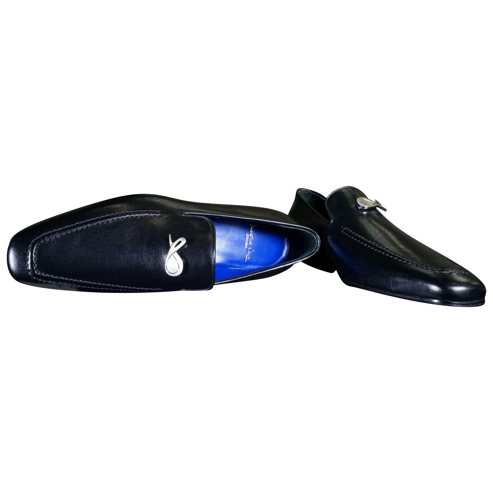 Nero Opal With Silver Hardware Leather Loafer