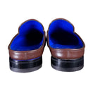 Cacao With Silver Hardware Leather Slipper