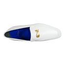 Bianco With Yellow Gold Hardware Leather Loafers