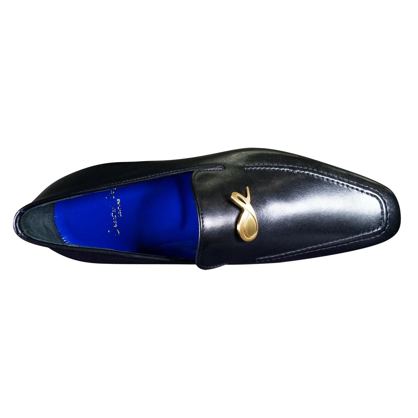 Nero Opal With Yellow Gold Hardware Leather Loafer