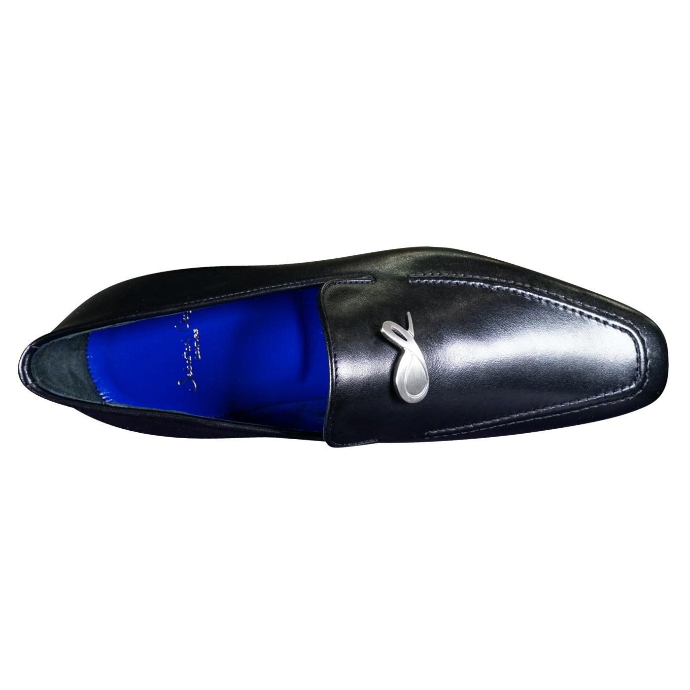 Nero Opal With Silver Hardware Leather Loafer