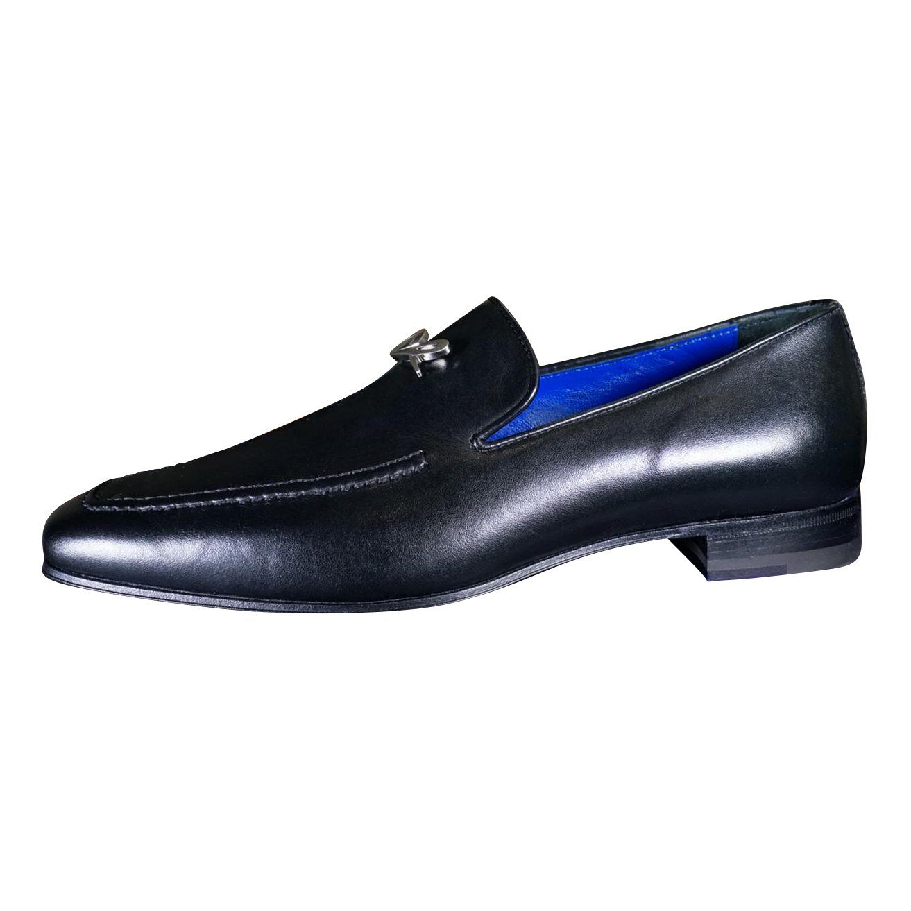 Nero Opal With Silver Hardware Leather Loafer