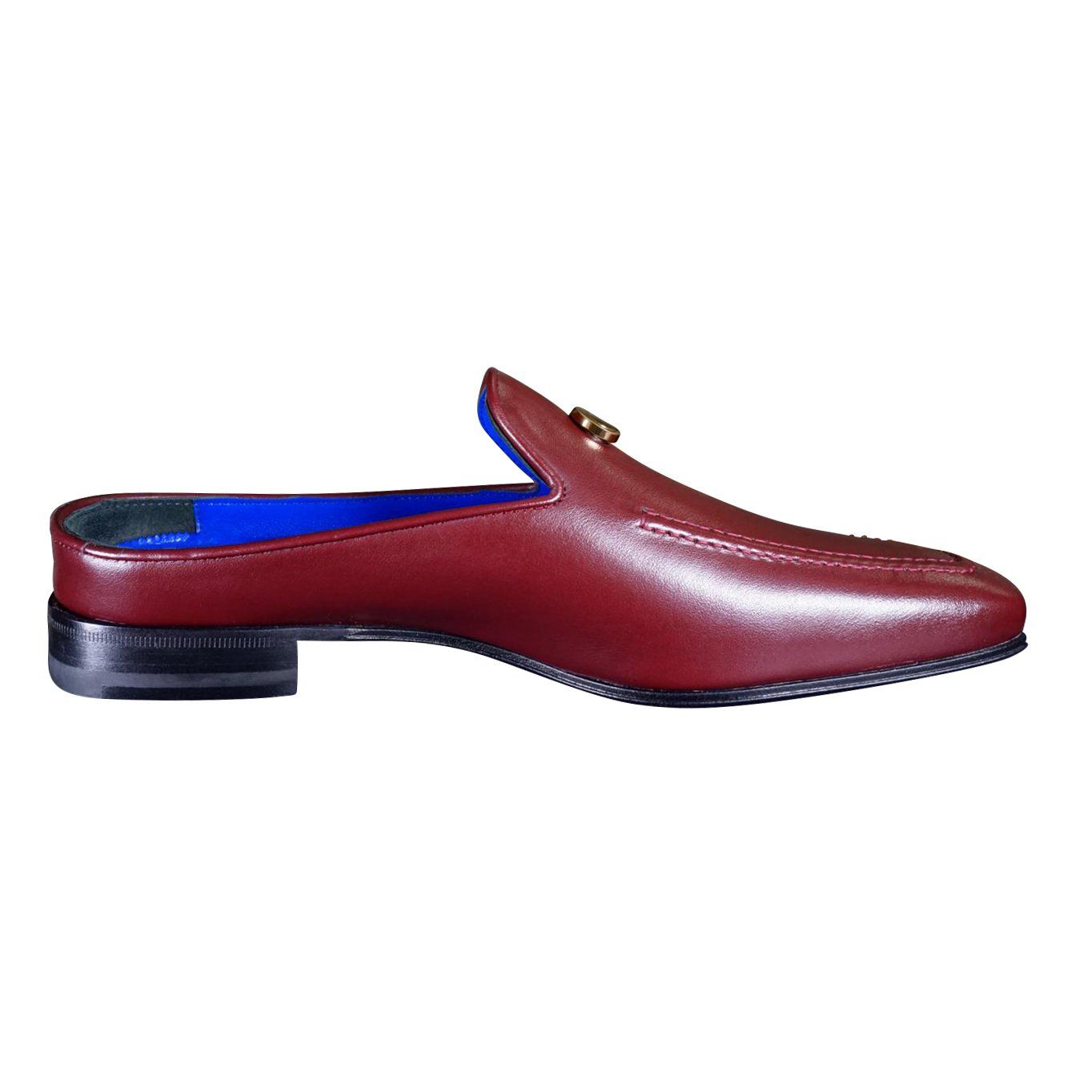Bordo With Rose Gold Hardware Leather Slippers