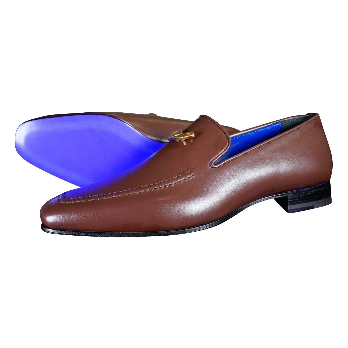 Cacao With Yellow Gold Hardware Leather Loafers