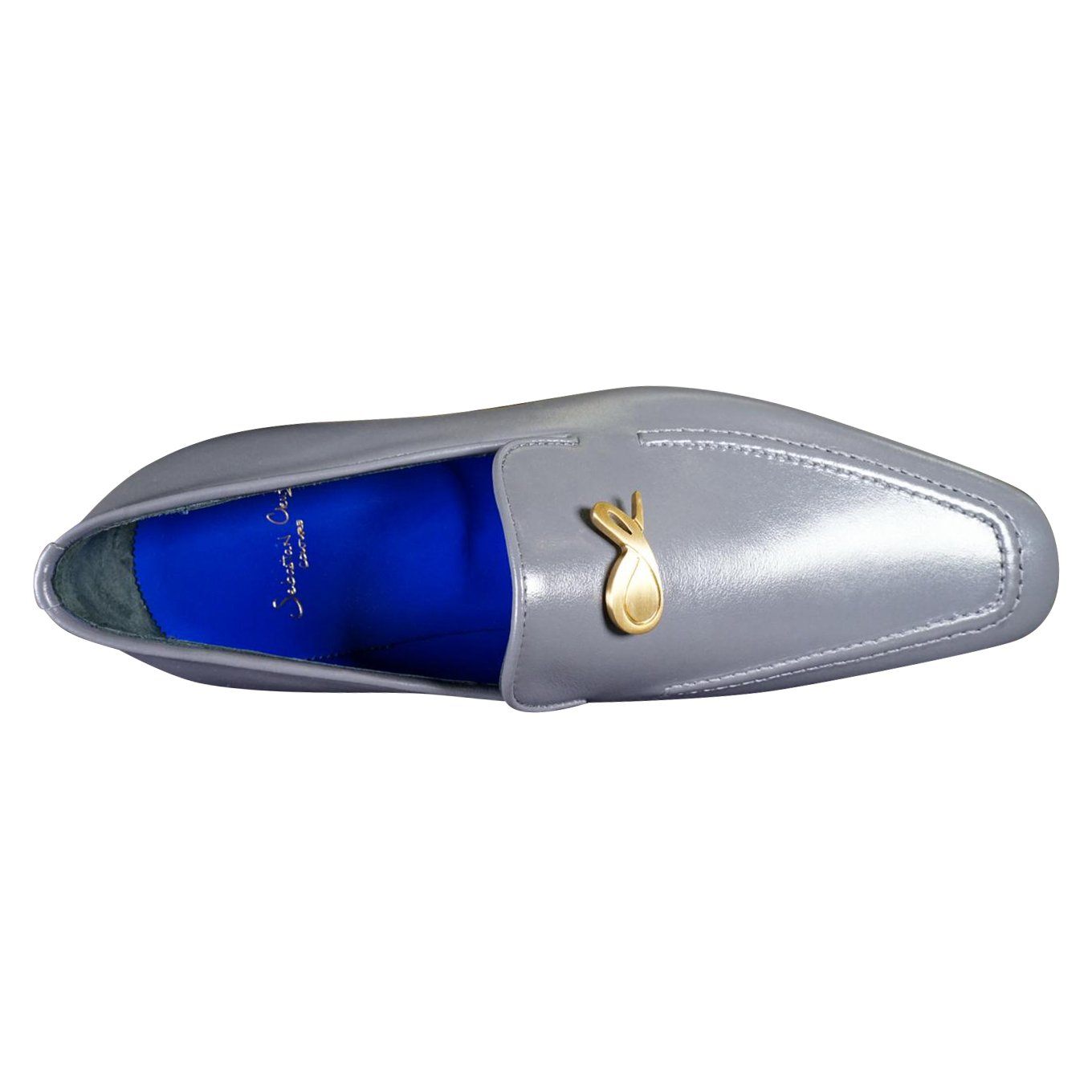 Grafite With Yellow Gold Hardware Leather Loafers