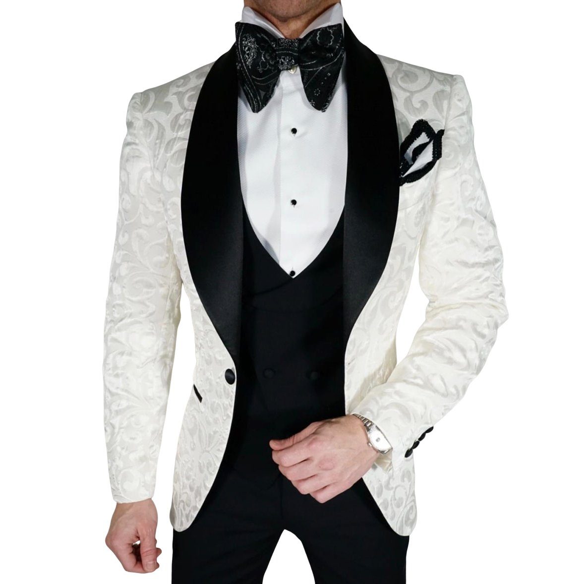 Vanilla & Black Paisley Dinner Jacket